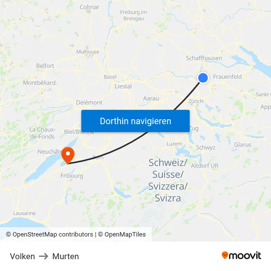 Volken to Murten map