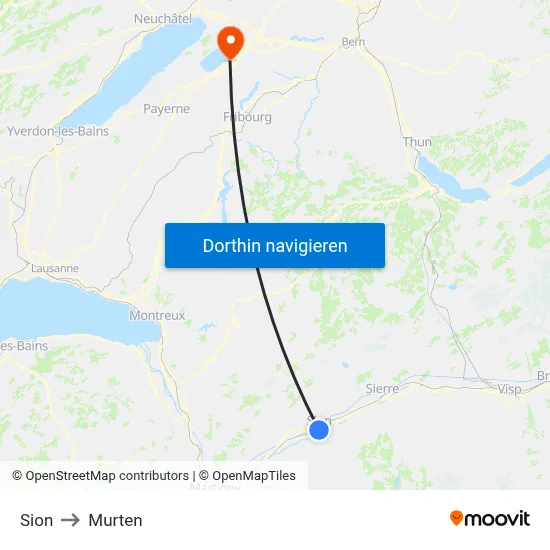 Sion to Murten map