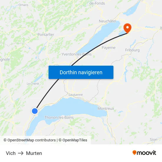 Vich to Murten map