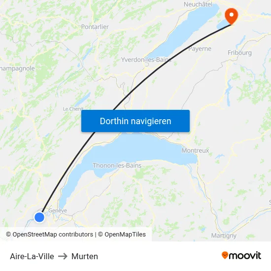 Aire-La-Ville to Murten map