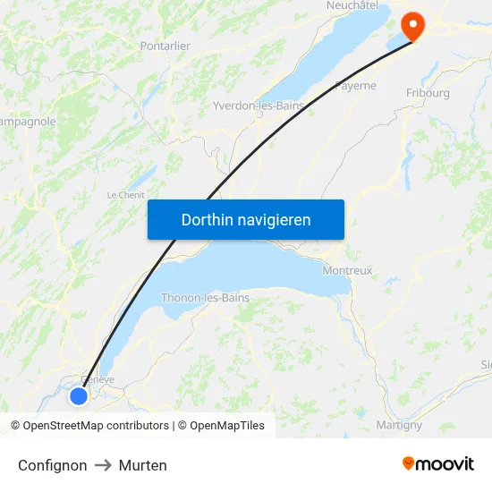 Confignon to Murten map