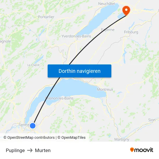 Puplinge to Murten map