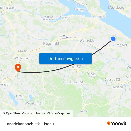 Langrickenbach to Lindau map