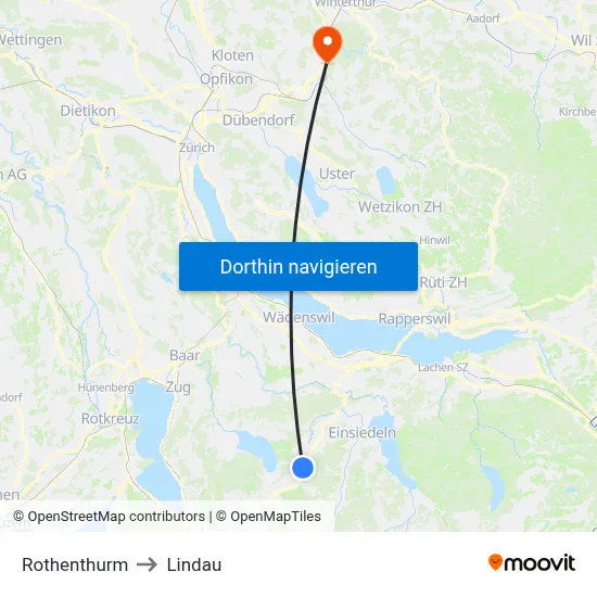 Rothenthurm to Lindau map