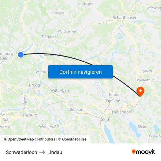 Schwaderloch to Lindau map