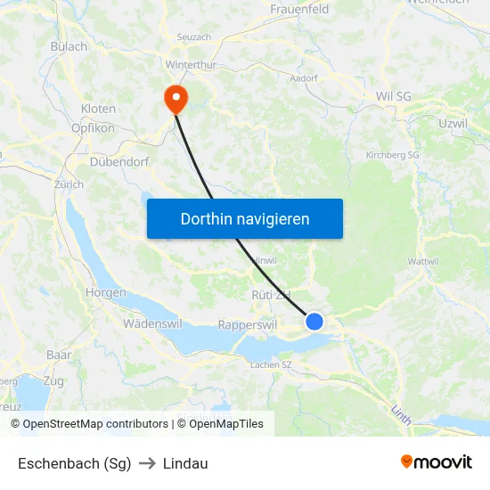 Eschenbach (Sg) to Lindau map