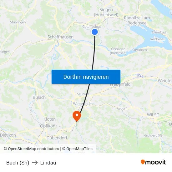 Buch (Sh) to Lindau map