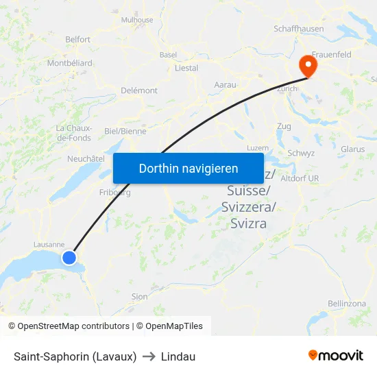 Saint-Saphorin (Lavaux) to Lindau map