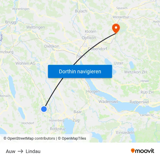 Auw to Lindau map