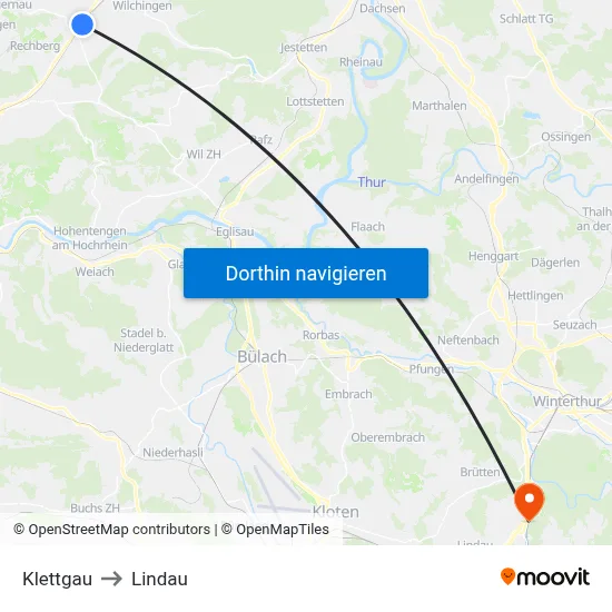 Klettgau to Lindau map