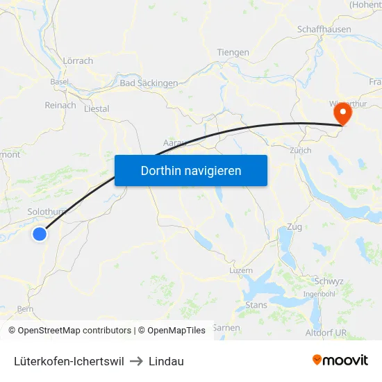 Lüterkofen-Ichertswil to Lindau map