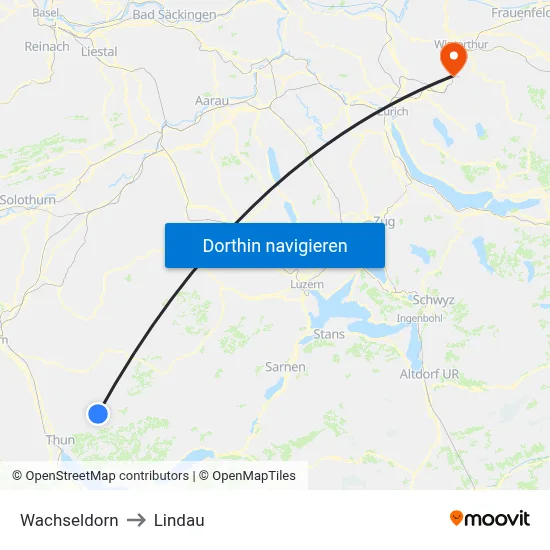 Wachseldorn to Lindau map