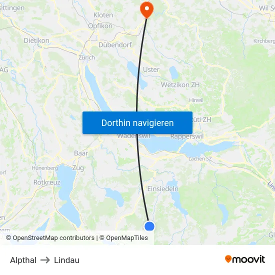 Alpthal to Lindau map