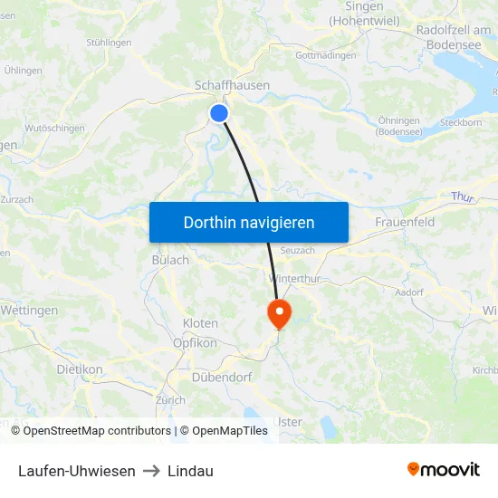 Laufen-Uhwiesen to Lindau map