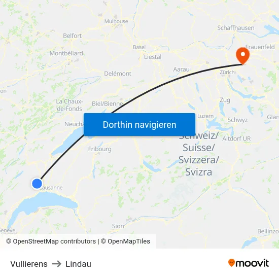 Vullierens to Lindau map
