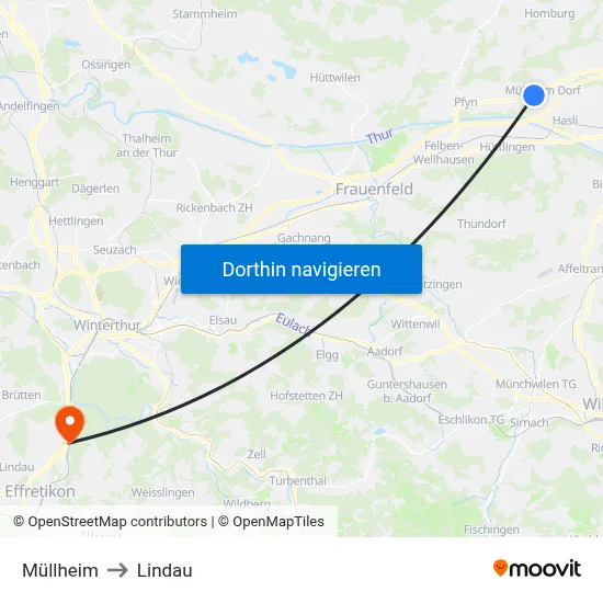 Müllheim to Lindau map