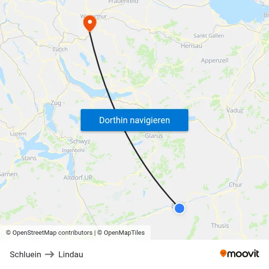 Schluein to Lindau map