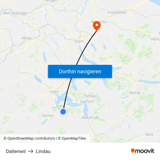 Dallenwil to Lindau map