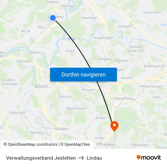 Verwaltungsverband Jestetten to Lindau map