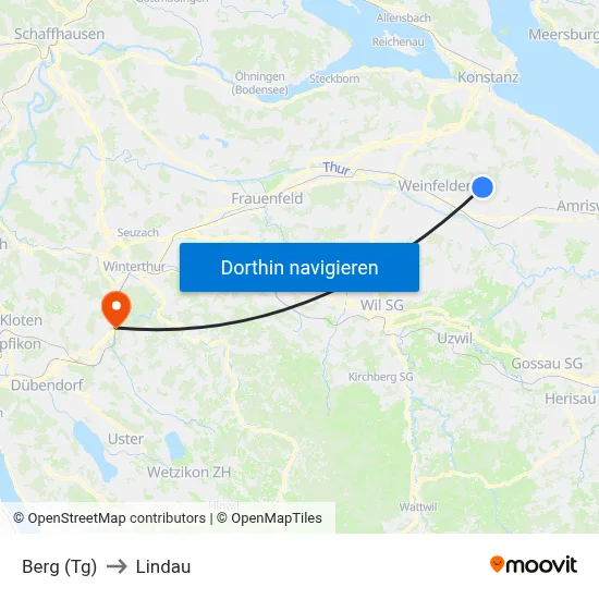 Berg (Tg) to Lindau map