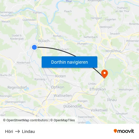 Höri to Lindau map
