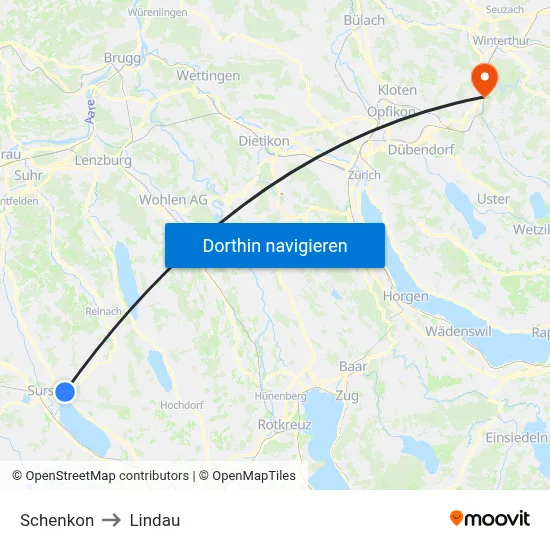 Schenkon to Lindau map