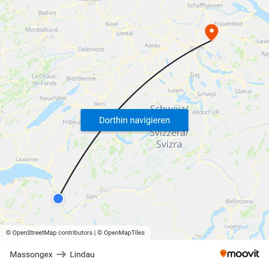 Massongex to Lindau map