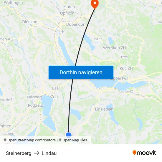 Steinerberg to Lindau map