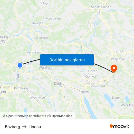 Bözberg to Lindau map