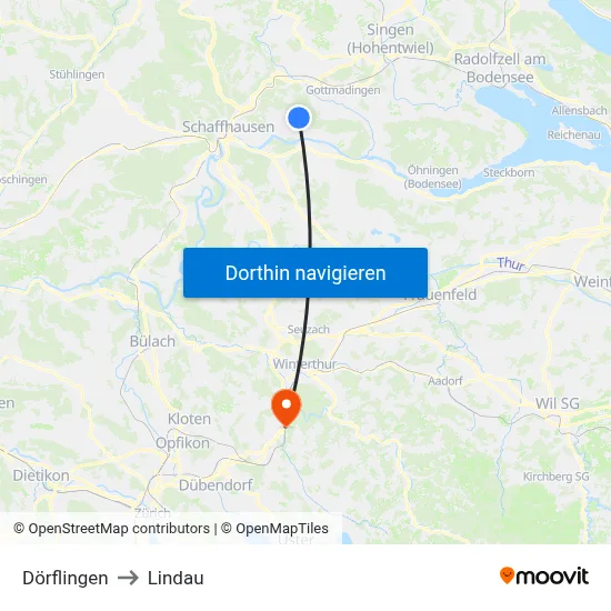 Dörflingen to Lindau map