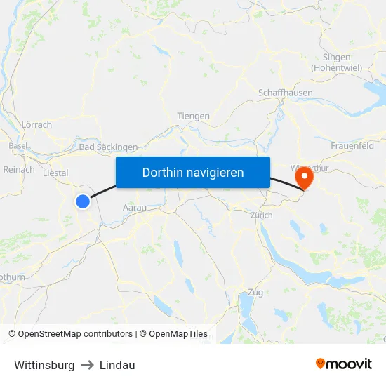 Wittinsburg to Lindau map