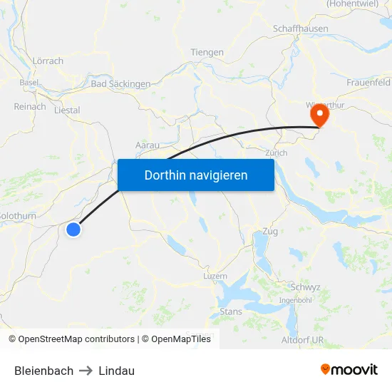 Bleienbach to Lindau map