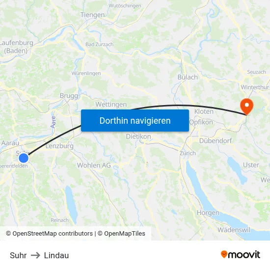 Suhr to Lindau map