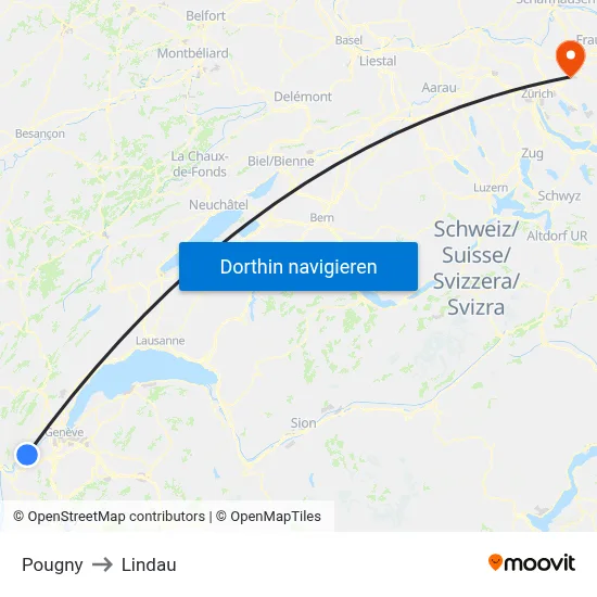 Pougny to Lindau map