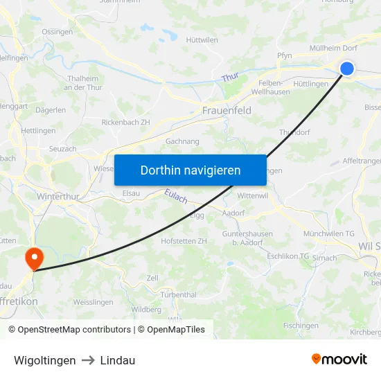 Wigoltingen to Lindau map
