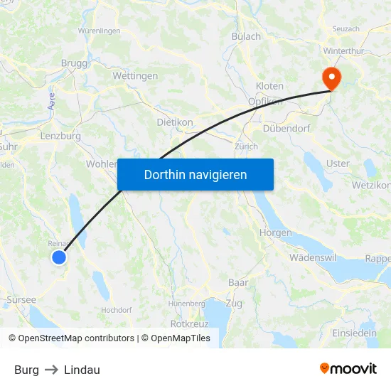 Burg to Lindau map
