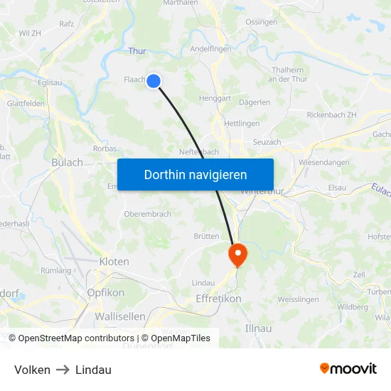 Volken to Lindau map