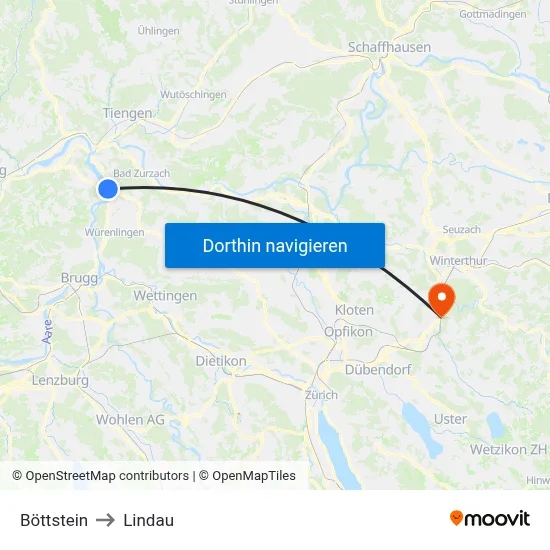Böttstein to Lindau map