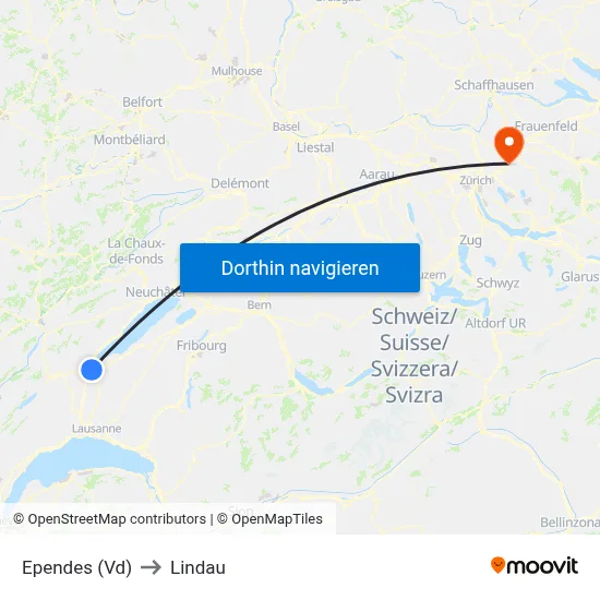 Ependes (Vd) to Lindau map