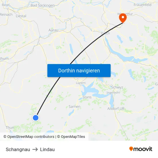 Schangnau to Lindau map