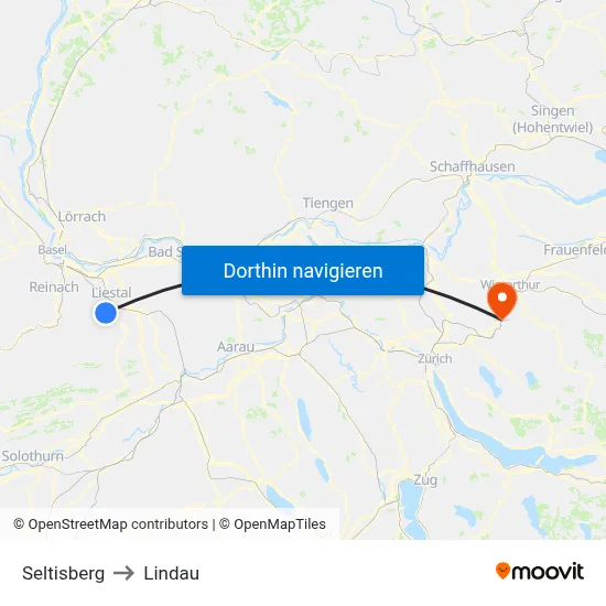 Seltisberg to Lindau map