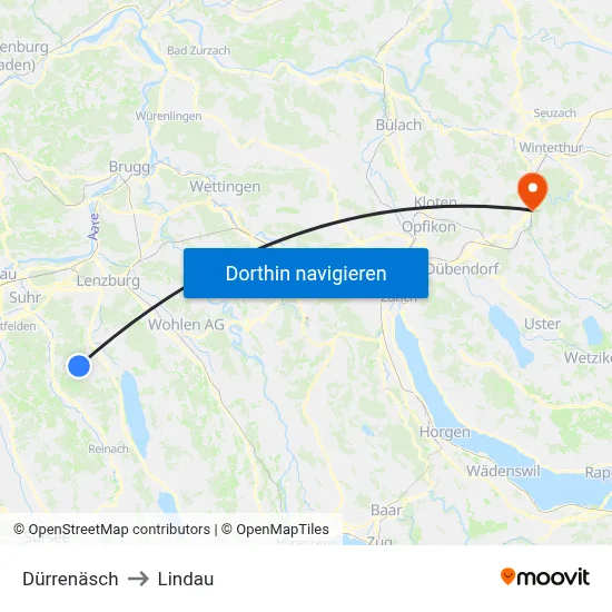 Dürrenäsch to Lindau map