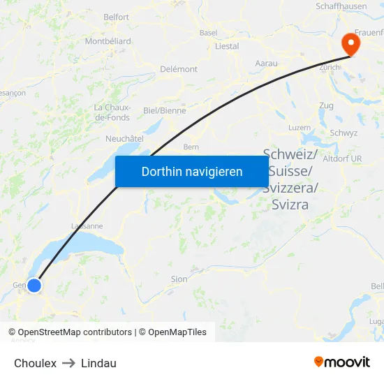 Choulex to Lindau map