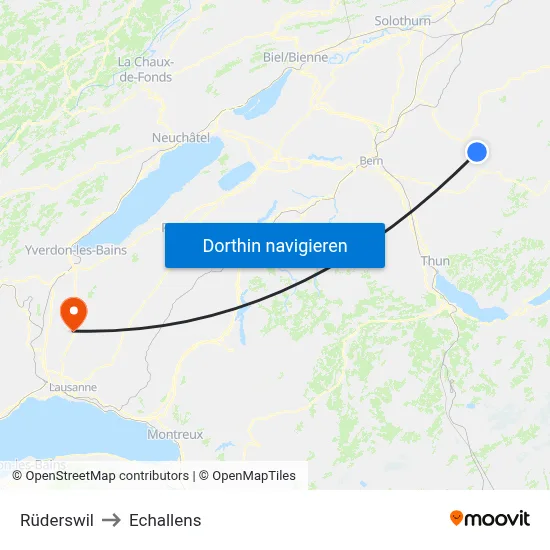 Rüderswil to Echallens map