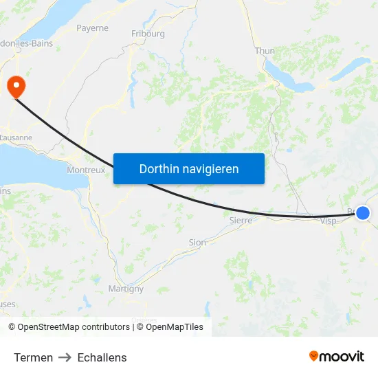Termen to Echallens map