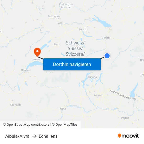 Albula/Alvra to Echallens map