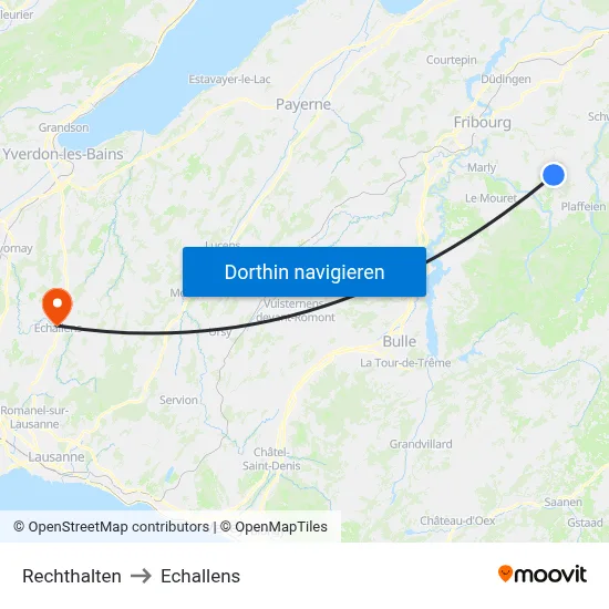 Rechthalten to Echallens map
