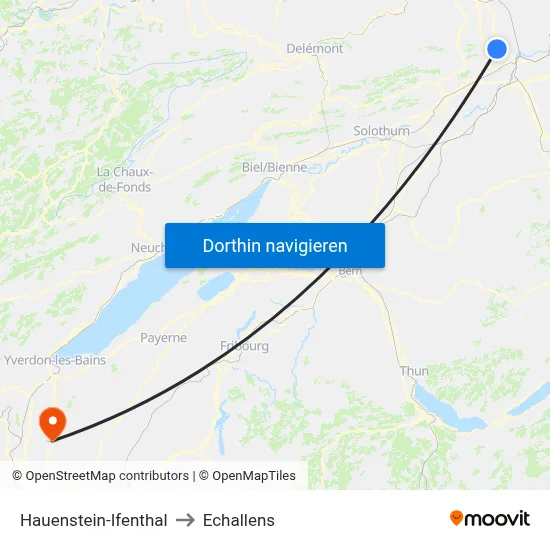 Hauenstein-Ifenthal to Echallens map