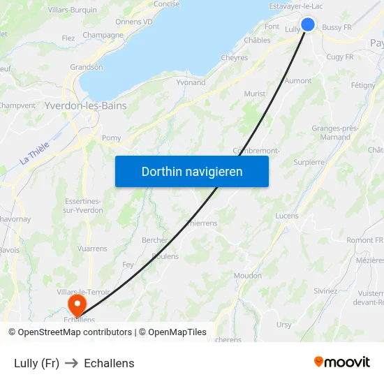 Lully (Fr) to Echallens map