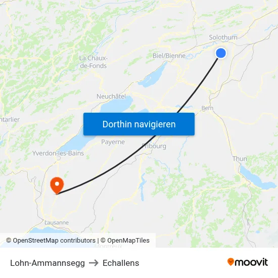 Lohn-Ammannsegg to Echallens map